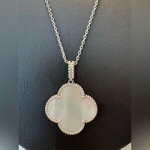 Vintage Alhambra 25mm mother of pearl long necklace 18k plated stainless steel